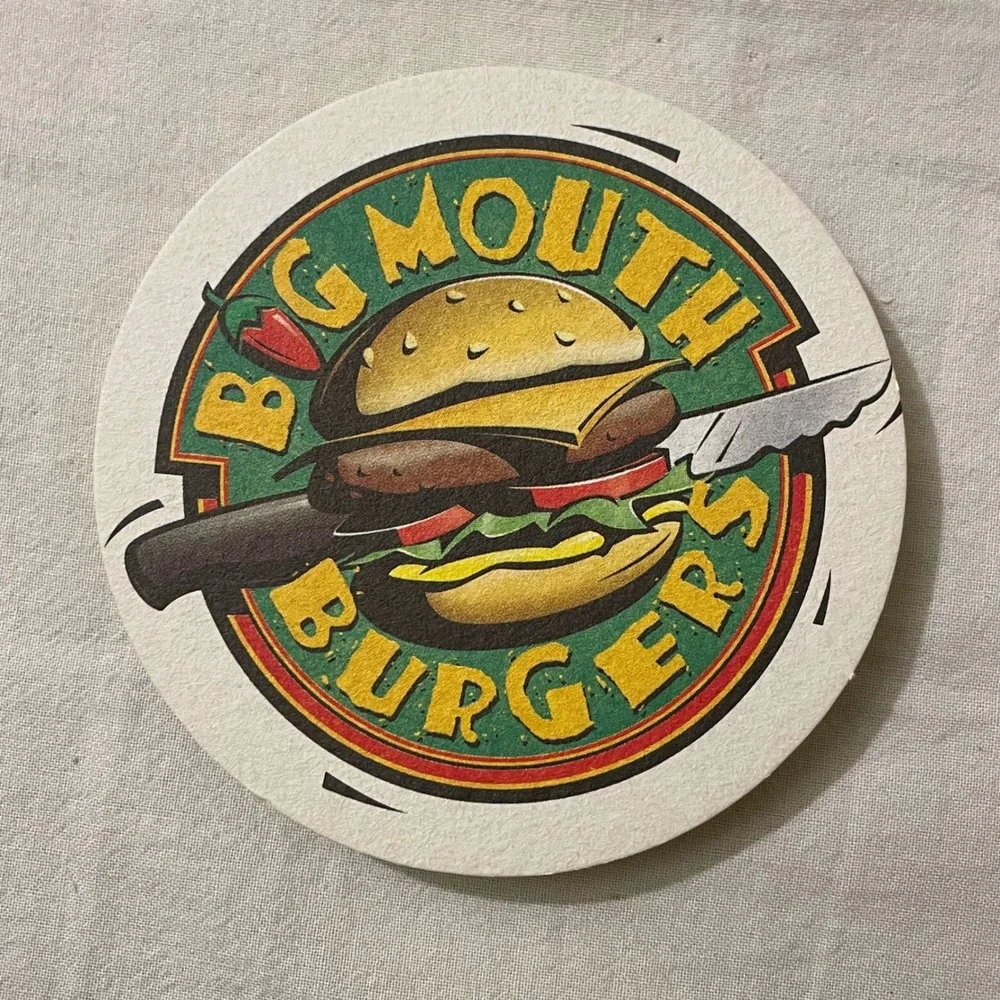 Lot of 11 Chili's Big Mouth Burgers Drink Coasters Retro Diner Style Barware